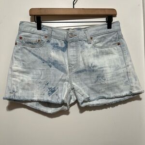 Levi's 501 Women’s Cut Off Button Fly Denim Jean Shorts Size L Raw Hem